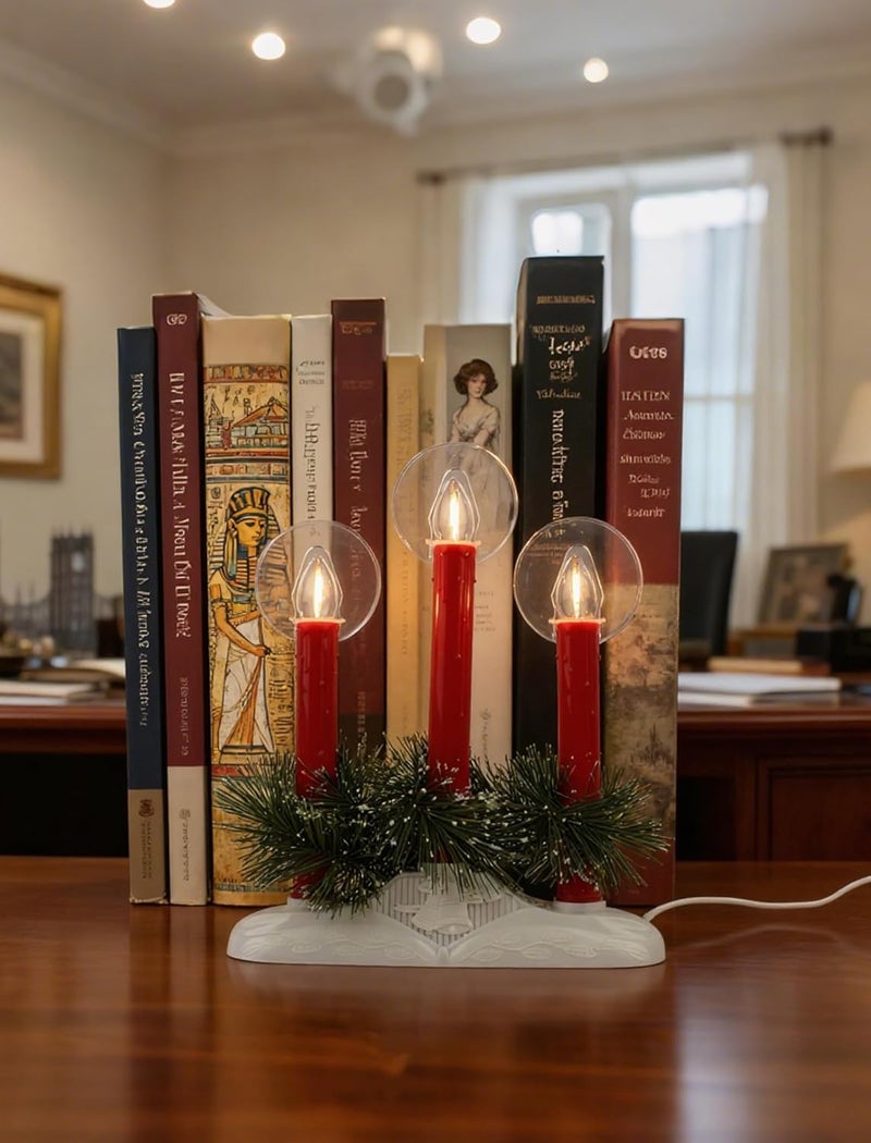 Adirxon Bright Plug in Electric Window Candles, 3-Light Christmas Candolier with Safe LED Bulbs, Modern Flameless Candle Light Lamp for Holiday, Home & Party Decor, UL Listed - Image 3